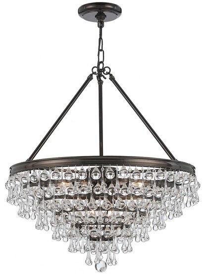 Calypso 8-Light Chandelier in Vibrant Bronze.